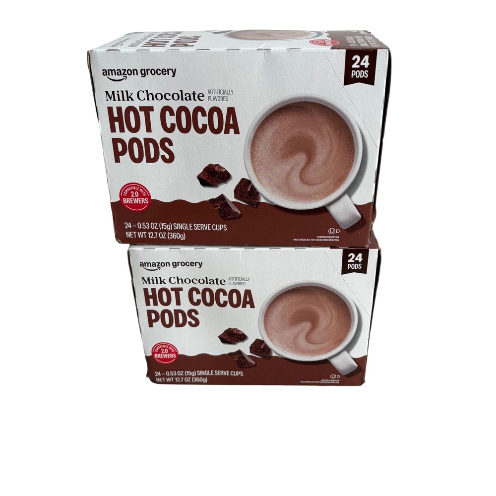 Amazon Grocery Milk Chocolate Hot Cocoa Pods 48 Count 2.0 Compatible 2 Boxes